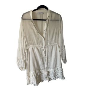 Zara Medium Embroidered White Dress